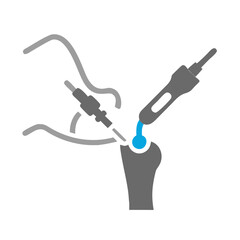 Minimally invasive hip surgery illustration, arthroscopic surgical process