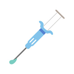 Medical Syringe Icon with Blue Drop, Healthcare Concept