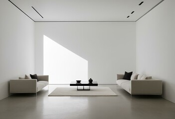 A white couch sitting in a room next to a window.