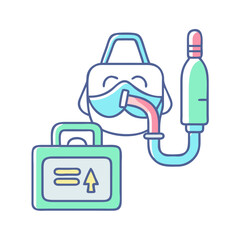Home Hemodialysis System Icon: Dialysis at Home Concept