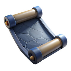 parchment like blueprint scroll , medieval game 3d icon