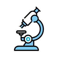Minimalist Icon of Microscope for Science and Education