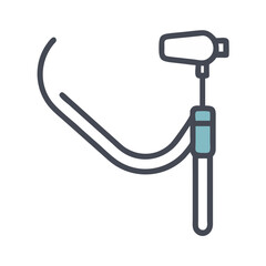 Illustration of Stanchion with Rope Barrier in Simple Style