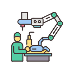Robotic Surgery Illustration: Minimalist design for medical technology