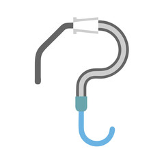 Water hose in question mark shape on black background