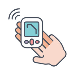 Hand holding wireless remote controller for smart devices