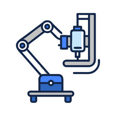 Industrial robotic arm illustration for manufacturing automation concept