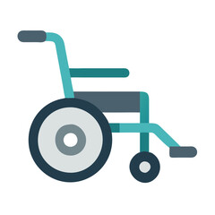 Teal Wheelchair Isolated on Black - Disability Aid Concept