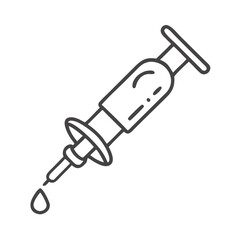 Syringe Line Icon: Medical injection, vaccination, and healthcare