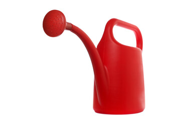 red watering can for gardening, isolated on white background © dule964