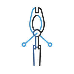 Abstract minimalist tongs illustration on a black background