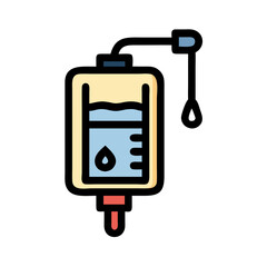 IV Drip Line Icon, Medical Illustration