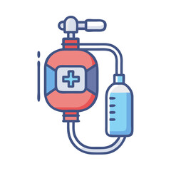 Obraz premium Illustration of blood transfusion system for healthcare, donation