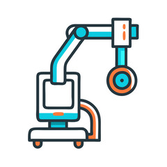 Stylized Robotic Arm Illustration with a Black Background