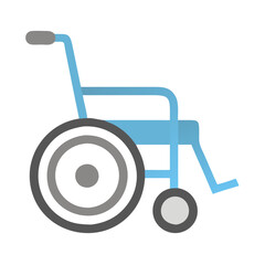 Simple Blue Wheelchair Illustration on Black Background