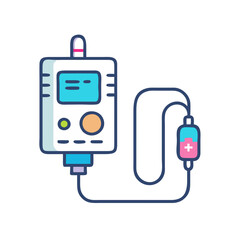 IV Drip vector illustration on black background graphic