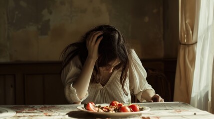 Conceptual visual showing shame and secrecy surrounding disordered eating