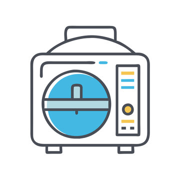 Modern Vector Icon of A Rotational Molding Machine