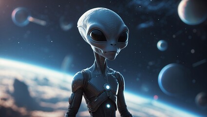 Alien encounter in the depths of space