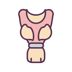 Human thyroid gland anatomy with larnyx and trachea