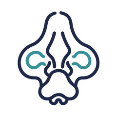 Obraz premium Minimalist outline of the nose with nostrils illustration