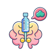Vaccine impact on brain health icon illustration