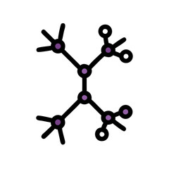 Minimalist constellation of violet dots on stark black background