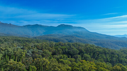 Obraz premium Drone aerial photograph of segments of the widest canyon in the World being the Capertee Valley in the Central Tablelands in NSW, Australia.