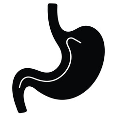 Stomach Silhouette Vector Icon – Clean Outline Design