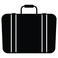 Suitcase Silhouette Vector Icon – Simple Clean Design