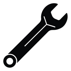 Wrench Silhouette Vector Icon – Simple Clean Design Tool