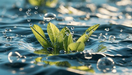 Intricate details of ai generated water macro shot