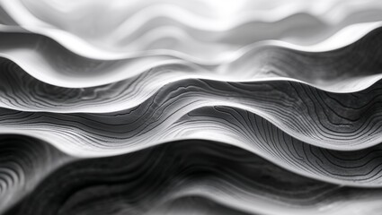 Carved wooden surface creating flowing hills and valleys design