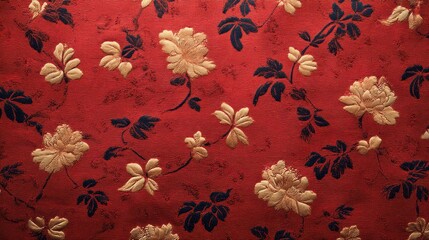 Traditional Chinese fabric with intricate texture backdrop