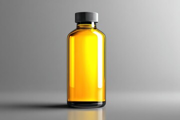 Crude Oil Bottle Mockup Placed on a Glossy Surface for Industrial Design Showcasing Modern Packaging Solutions