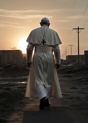 the pope walking to another life