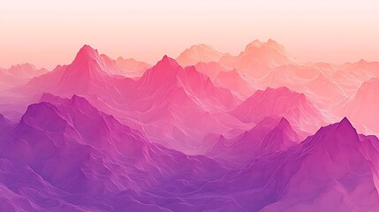 Pink Purple Mountain Range Sunset.