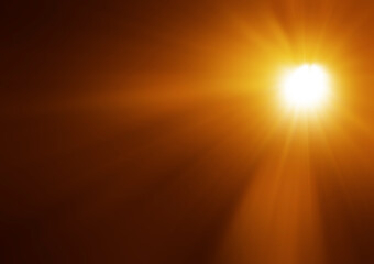 add lens flare effects for overlay designs or screen blending mode to make high quality images Abstract bokeh sunburst digital iridescent glaze isolated on black background. Sun rays light red Sunrays