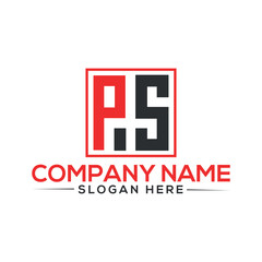  ps Letter modern Logo Design Vector. Minimal ps logo template background in illustrator