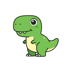 Adorable Green Baby T Rex Dinosaur Cartoon Illustration Perfect for Kids
