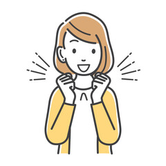ワクワクする若い女性