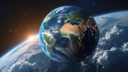 Naklejka premium Stunning satellite view of earth from space