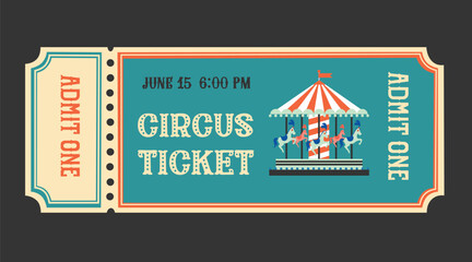 Circus tickets Magic show entrance vintage paper ticket festival entertaining