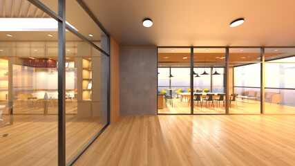 オフィス空間　3DCGレンダリング
