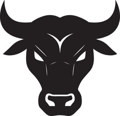 Charging bull head vector silhouette