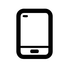 Illustration of a black and white smartphone with a simple design on a plain white background view