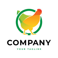 Modern Chicken Logo – Gradient Farm Animal Icon for Organic Food, Poultry Brand or Agriculture Business