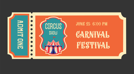 Circus tickets Magic show entrance vintage paper ticket festival entertaining