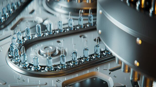 High-Tech Pharmaceutical Manufacturing Line in Operation