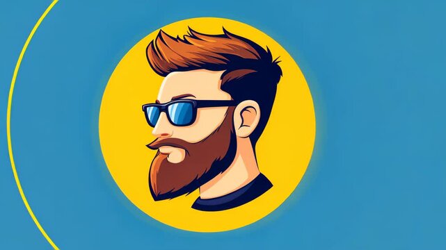 A vibrant cartoon profile pic of a guy, showcasing a fun and clean design with a bright background.